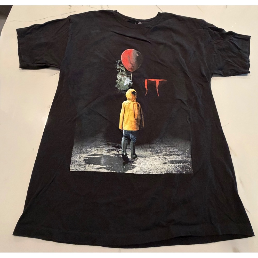 IT Movie Pennywise Georgie Graphic T-Shirt Mens Large Black Horror Stephen King